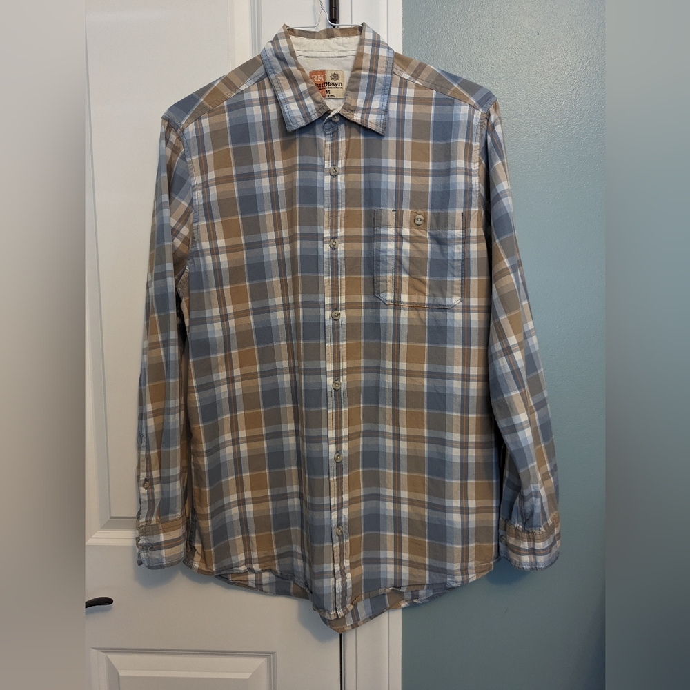 Mens Ruff Hewn casual button down shirt, size Medium